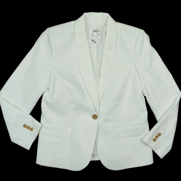 New JCREW Cotton Work Blazer in White - Picture 3 of 4